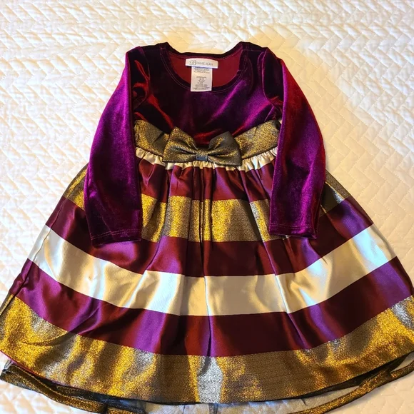 Bonnie Jean | Dresses | Toddler Girls Burgundy And Gold Striped Holiday Dress | Poshmark Bonnie Jean | Dresses | Toddler Girls Burgundy And Gold Striped Holiday Dress | Poshmark